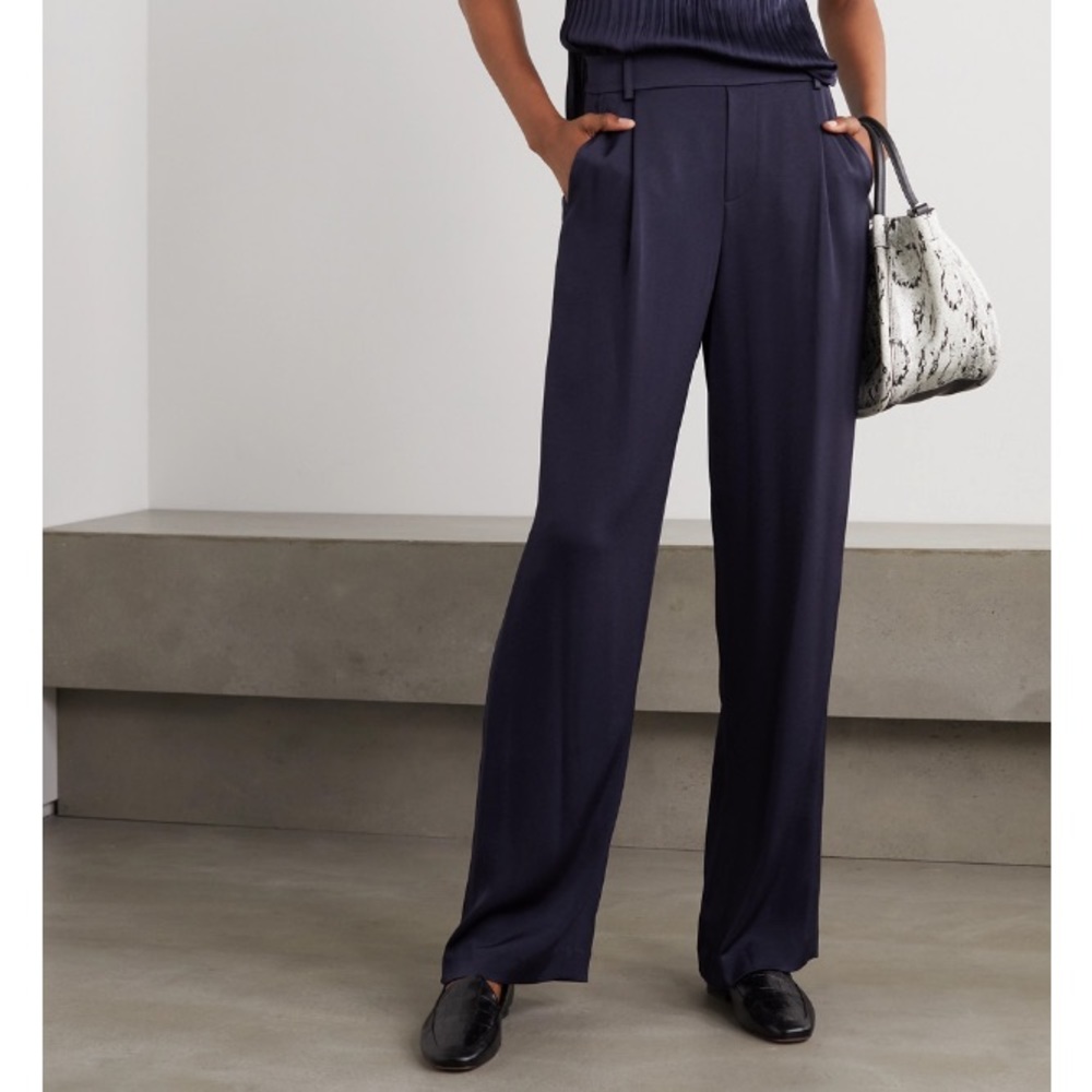 Vince navy crepe wide leg pants